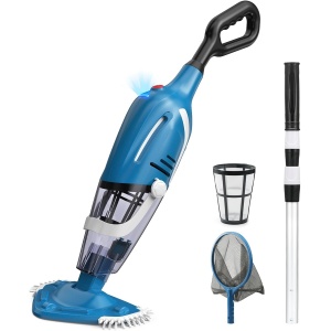 Enhulk Pool Vacuum, Cordless Pool Cleaner with 8.7FT Telescopic Pole, Rechargeable IPX8 Pool Vacuum for Above Ground Pools, Effortlessly Cleans Debris, Sand, and Leaves